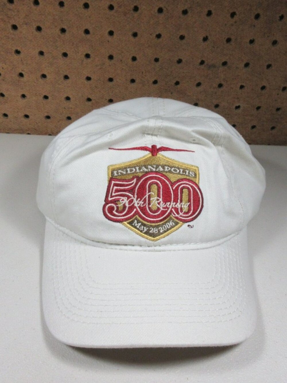 Vintage Brickyard Authentics mens khaki red 06 Indy 500 strapback hat OS NWT